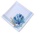 Charlo's Cloth Napkins Set of 4 Blue Coral 16" by 16" - Blue