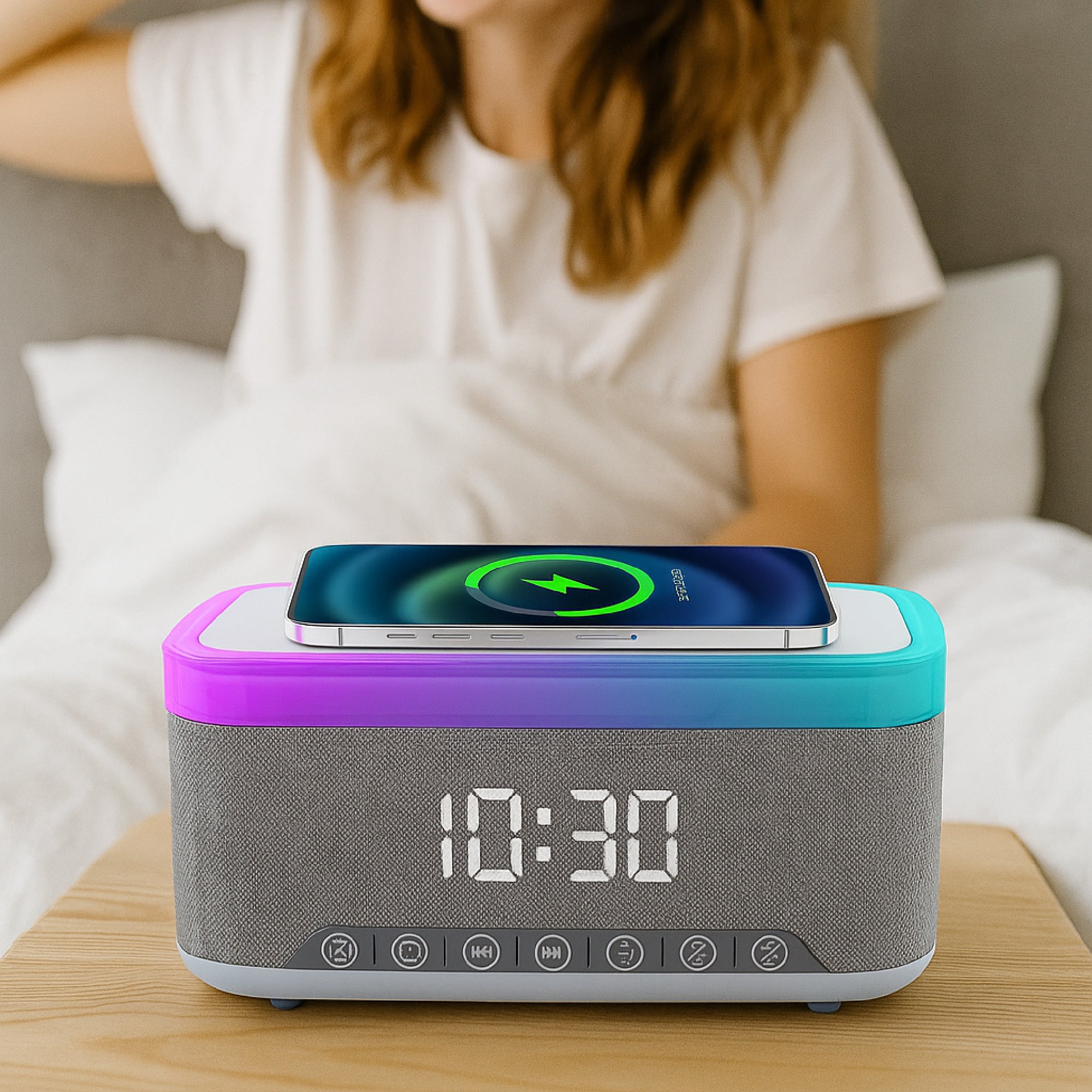 Power & Comfort Trio – Sip & Charge Mug Warmer, All-in-One Alarm Clock & 5-in-1 Folding Charging Station