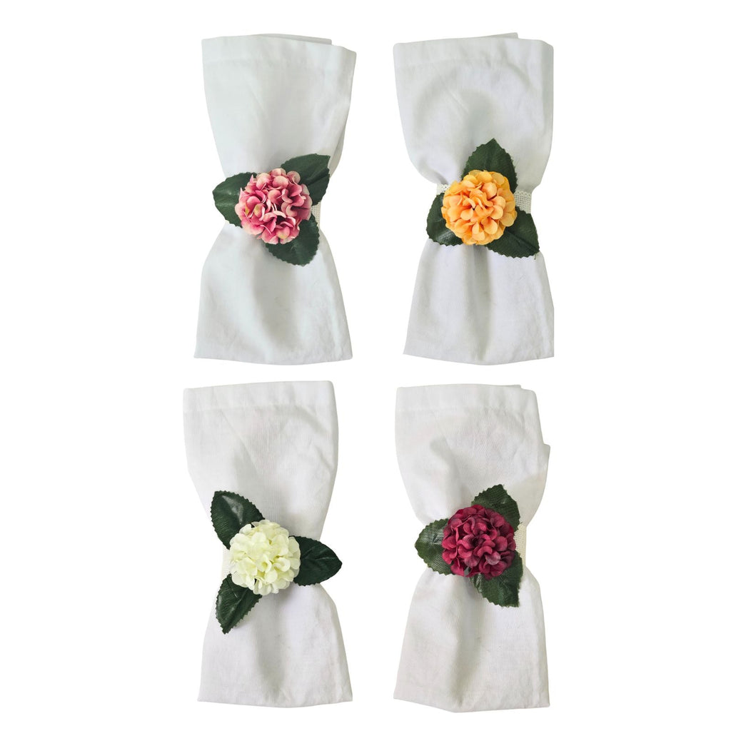 Colorful Garden Mini Hydrangea Napkin Rings – Set of 4 | Maison Charlô