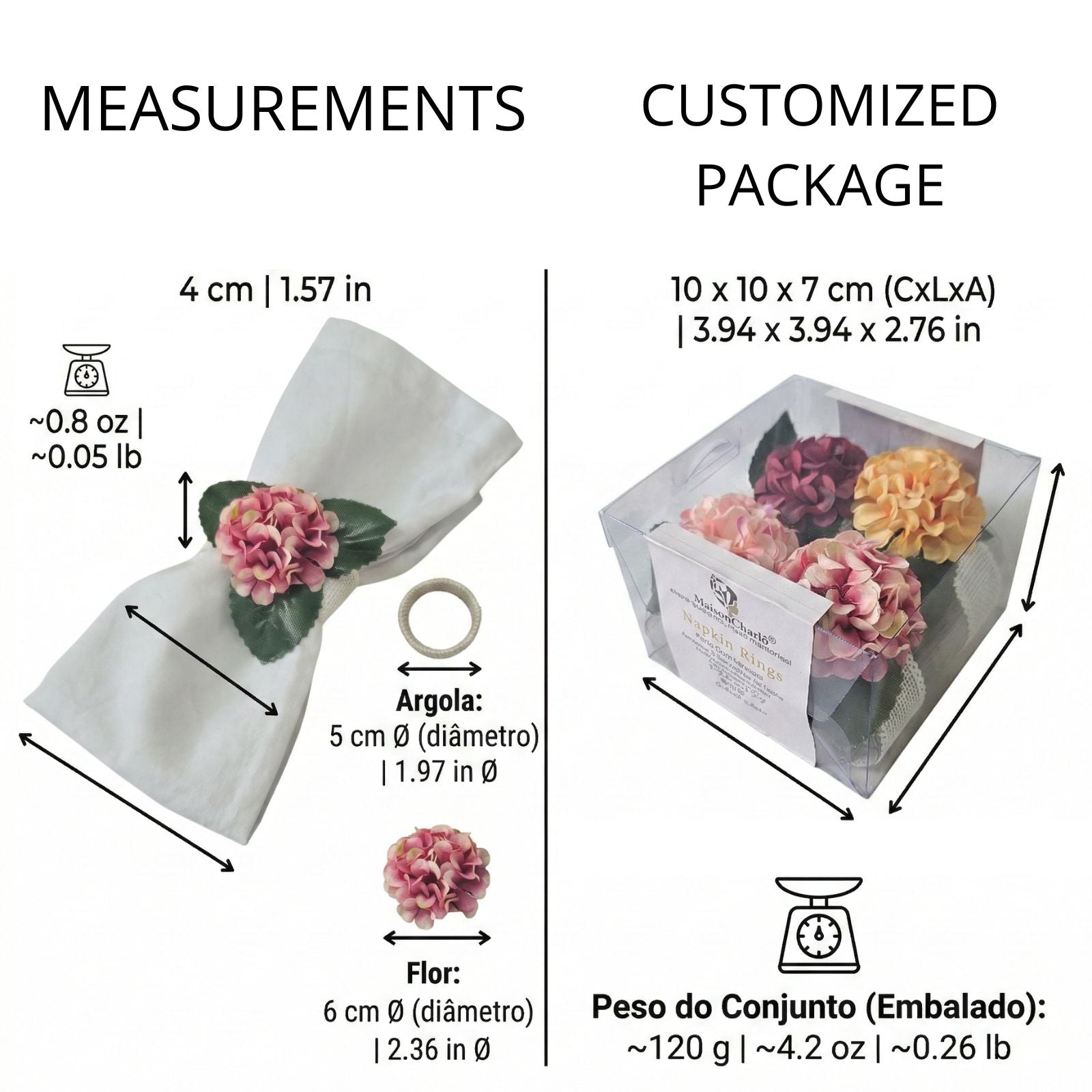 Colorful Garden Mini Hydrangea Napkin Rings – Set of 4 | Maison Charlô